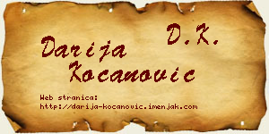 Darija Kocanović vizit kartica